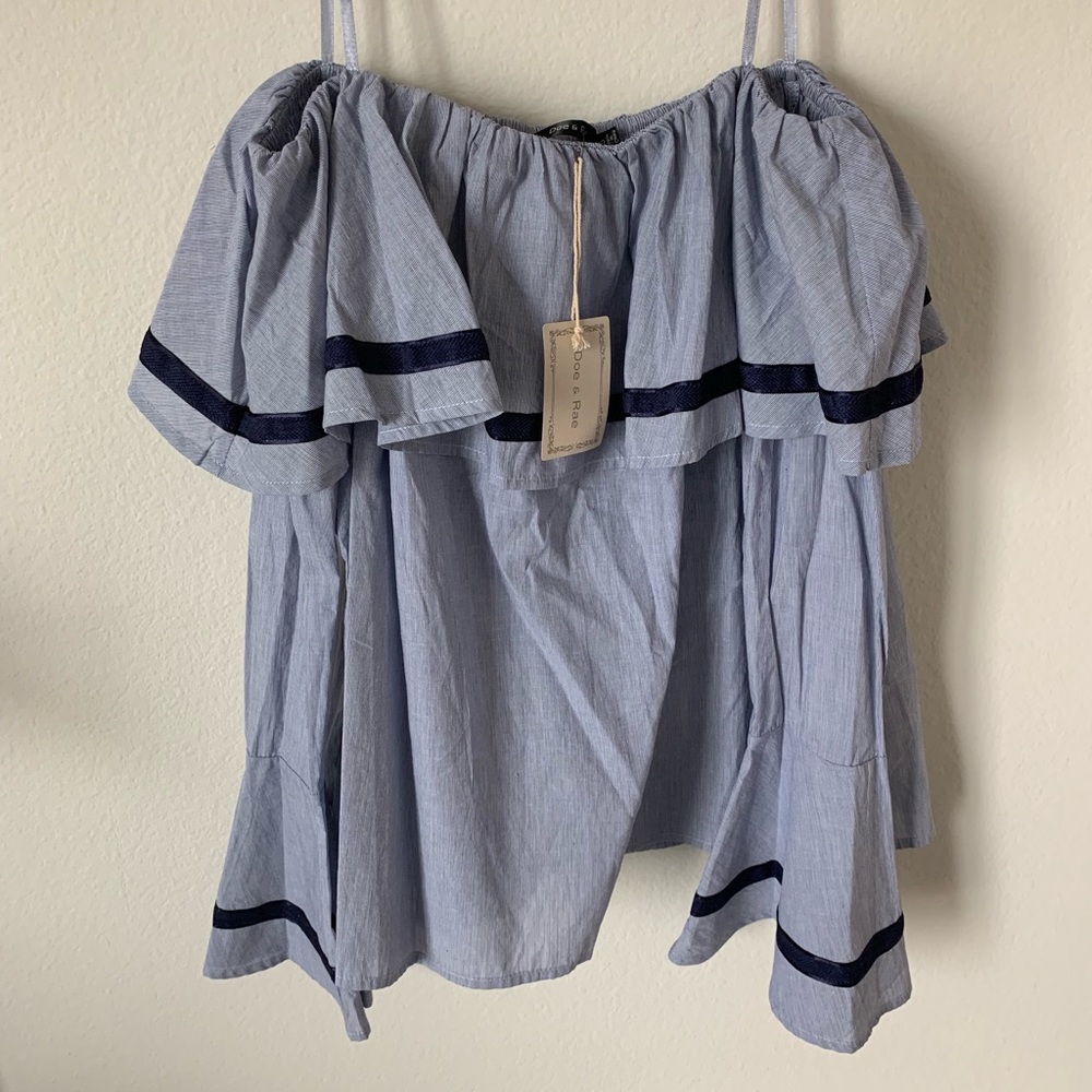 Off the shoulder long sleeved blouse